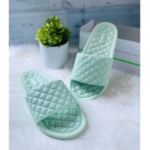 APL Lusso Leather Slides | Peppermint Green